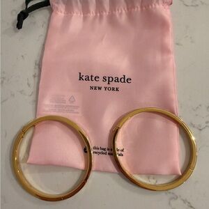Kate Spade Gold Hinged Bangle White and Black Bracelets. Comes with dust bag